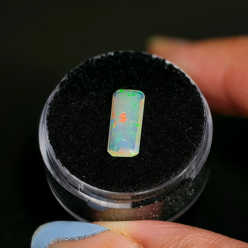 1.05ct Ethiopian Welo Opal Rectangle Faceted Gemstone